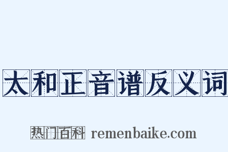 太和正音谱反义词是什么意思的图片